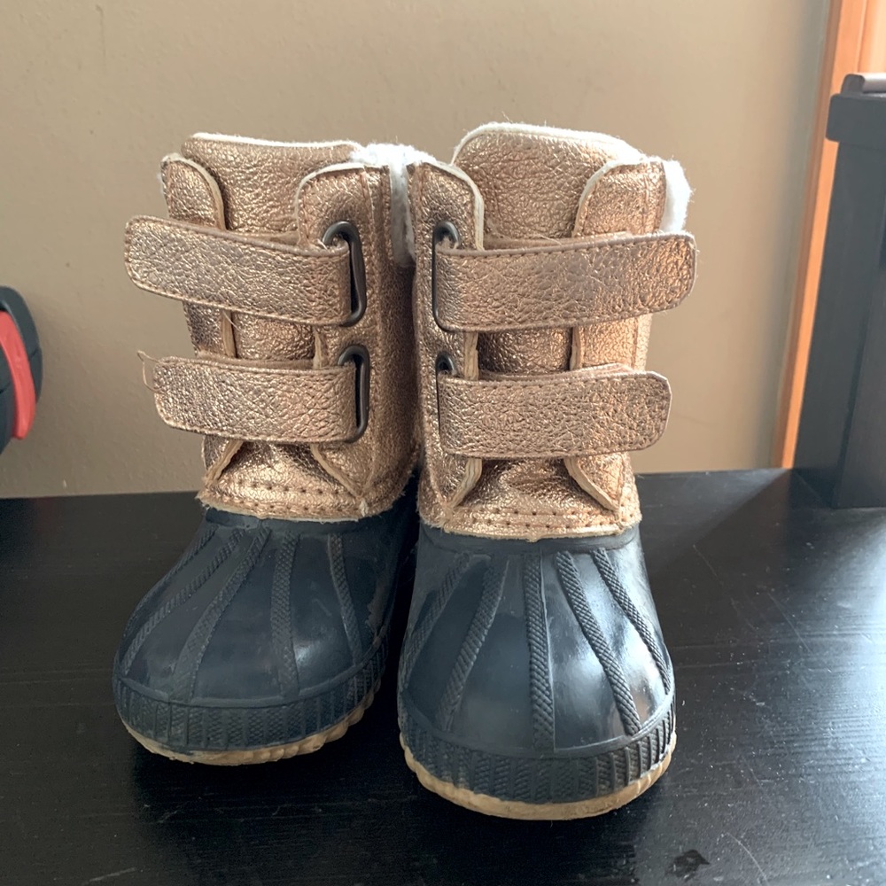 Gap duck rain shimmer boots shoes thinsulate 7T/8T